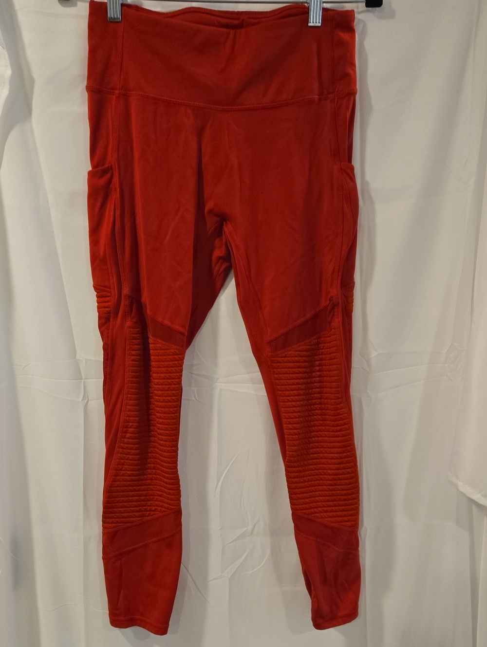 Fabletics Motion365 Red Moto High-Waisted Capri Leggings with Pockets